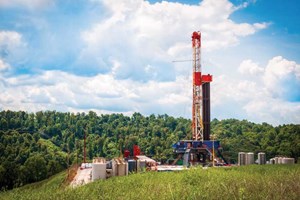 Marcellus-Utica drilling has remained steady, with 31 active rigs through August.  Image: CNX Resources Corp.
