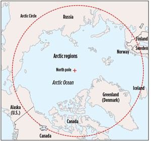 Fig. 1. Arctic Circle E&amp;P interests surround a multitude of local and global interests.