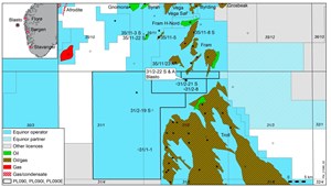 Location of the Fram discoveries offshore Norway