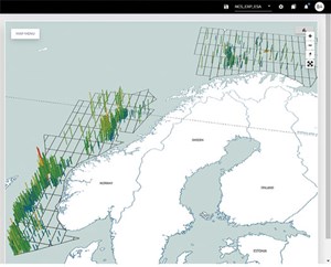 Fig. 2. All Norwegian exploration wells are now readily available for access by domain experts and decision-makers. (Data courtesy of Diskos NDR)