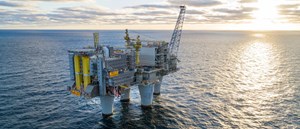 oil and gas discovery platform in the North Sea