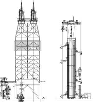 Even with 180-ft stands, the overall height of the new DMPT is less than the derrick of a conventional floater running 135-ft stands of drill pipe and casing.