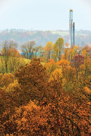 Rig utilization in the Northeast region of the U.S., exemplified by this location in Monroe County, Ohio, has not fallen as sharply as in other areas. Photo: Statoil ASA.