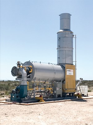 Fig. 3. The HydroFlare is undergoing emissions testing in the Permian basin.