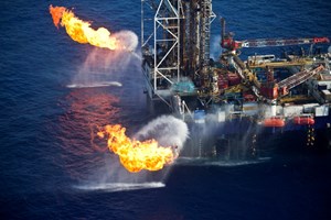 Offshore natural gas flaring test