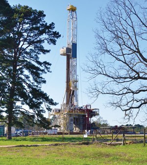 One of four rigs on location within Comstock Energy’s 81,000-net-acre Haynesville and mid-Bossier leasehold. Photo: Comstock Resources.