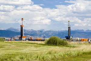 oil production equipment in Wyoming field