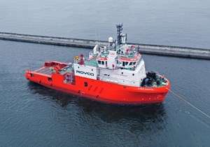 Rovoc&#x27;s Glomar Supporter, a vessel for offshore wind characterization projects