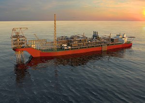 Fig. 5. The FPSO Léopold Sédar Senghor is scheduled to be delivered by MODEC to operator Woodside Energy during first-half 2023 for eventual installation offshore Senegal and Mauritania. Image: Woodside Energy.